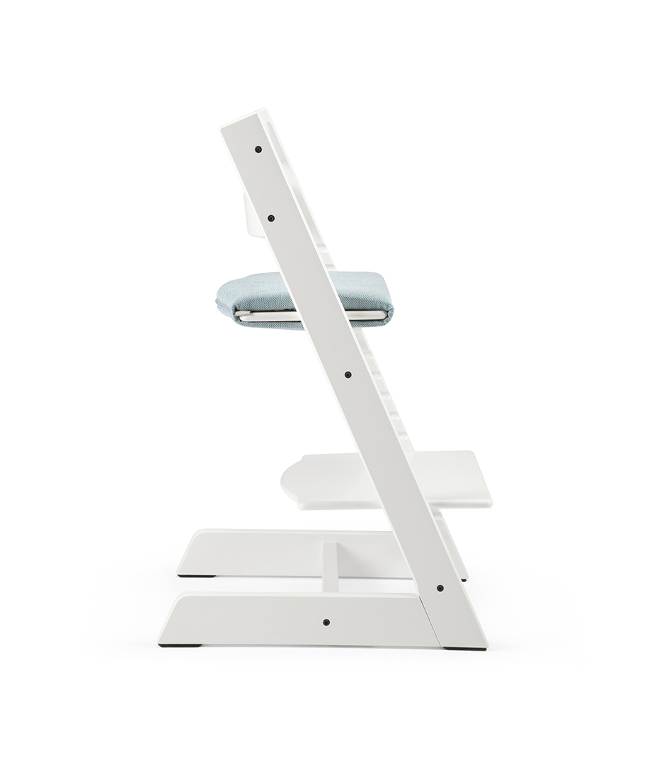 Tripp Trapp&reg; White with Junior Cushion Jade Twill.